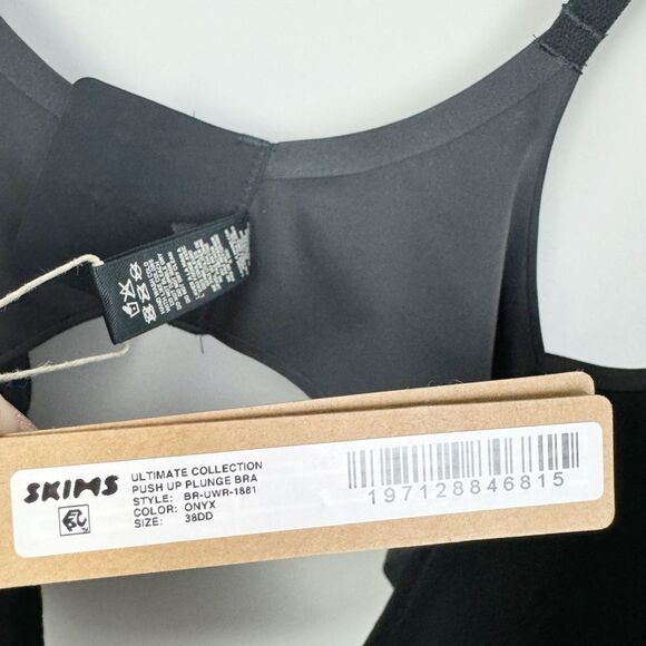 SKIMS | NEW Ultimate Collection Push-Up Plunge Bra in Onyx Women’s Size 38DD - Picture 7 of 11